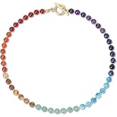 COAI Women's 7 Chakra Necklace, Healing Balancing Jewelry Crystal Beaded Necklace for Women