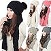 Pixnor Womens Winter Knitted Scarf and Hat Set Thicken Skullcaps