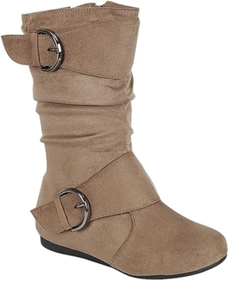 Amazon Com Mve Shoes Girls Forever Knee High Flat Buckled Boots