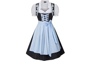 Scarlet Darkness Women's Oktoberfest Costumes 3 Pcs Bavarian German Dirndl Dresses