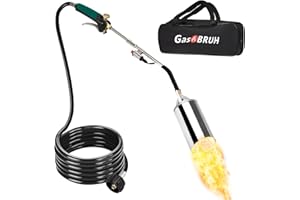 GasBRUH Propane Torch Burner Weed Torch High Output 360,000 BTU with 10FT Hose,Heavy Duty Blow Torch with Flame Control and Turbo Trigger Push Button Igniter,Torch Weed Burner for Wood Ice Snow Road