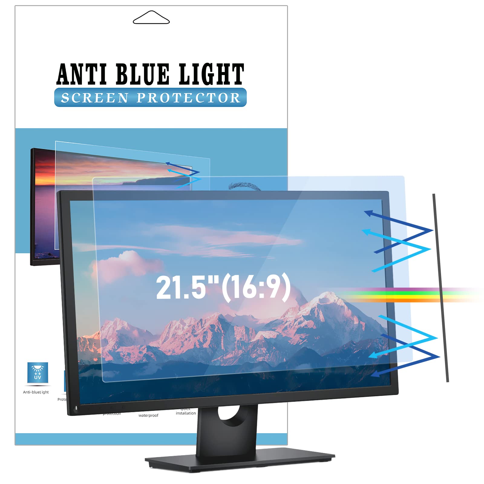 Lively Life 21.5 inch Blue Light Screen Protector for Computer Monitors, Blue Light Blocking Filter, PC Monitor Screen Filter Anti UV and Blue Light Filter for Desktop Monitors (21.5",16:9)