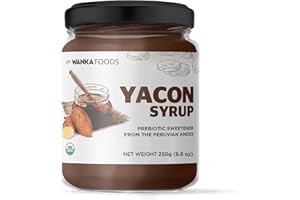 WANKA FOODS Organic Yacon Syrup 8.8oz - 250g, Natural Sweetener Rich in Antioxidants, Vitamins, Prebiotics, Low Glycemic Index, Low Calories, Keto-Friendly, Peruvian