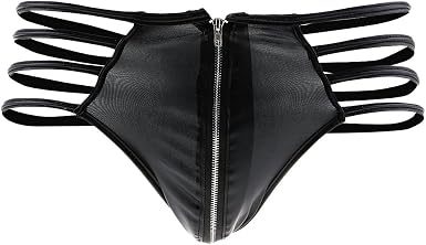 black leather thong