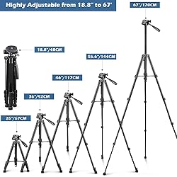UBeesize 67” Camera Tripod with Travel Bag, Cell