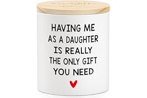 VIVAGIFTS 10oz Funny Mom Candle Christmas Gifts for Mom from Daughter, Xmas Holiday Best Mom Ever Gifts from Daughter, Birthday Bonus Mom Step Mom Mother in Law Gifts from Daughter, Mom Lavender Scented Candle