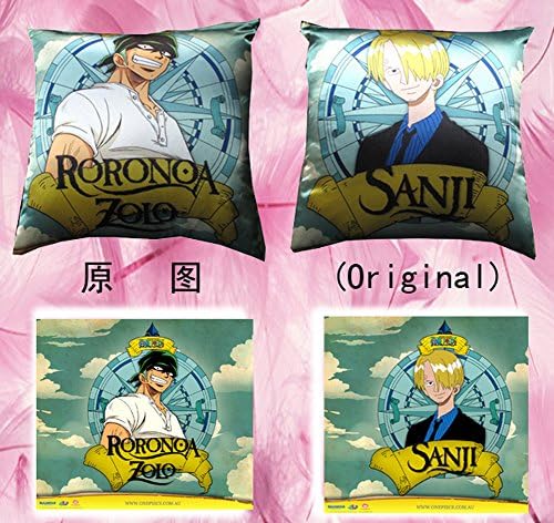 UUC Zoro Sanji Japanese Anime Double-sided printing Decorate Unique 2 WAY Tricot Hugging Pillow Cover Cushion Case 18.5*18.5 Inches