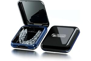 PUGDODO Retainer Case, Mouth Guard Case with Lid Hinge, a Large Night Mouth Guard Case, Cute Slim Retainer Case with Lid for Girl, Boy, Women, Men, Teenage, Adult.(1Pack)