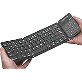 Nillkin Bluetooth 5.0 Foldable Keyboard with Trackpad & Numpad, Full-Size Travel Portable Keyboard for iPad Tablet Laptop PC Smartphone Windows iOS Android, Triple Device Pairing, Black