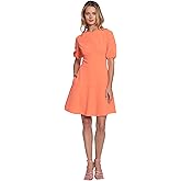 Donna Morgan Women's Crew Neck Fit and Flare Scuba Crepe Dress