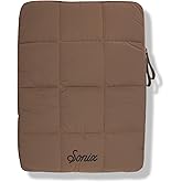 Sonix | Puffy Laptop Sleeve | 15-16 Inch, Quilted Pillow Puffer Laptop Carrying Case, Chocolate Brown, Computer Sleeve | Mocha Mousse