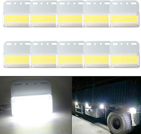 Amazon Yongming サイドマーカーランプ 24v 防水 Led Cob 42連 ダウンライト トラック用 ホワイト 10個 車 バイク 車 バイク