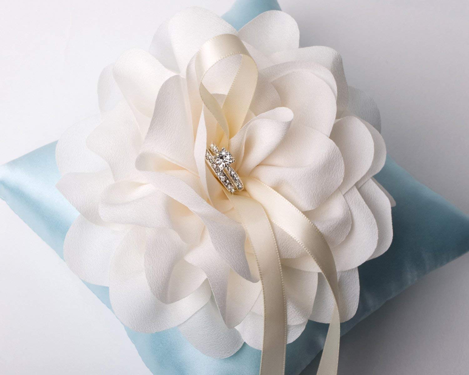 Amazon Com Wedding Blue Ring Bearer Pillow With Oversized
