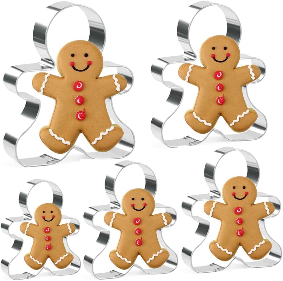 Gingerbread Man Cookier Cutters 5-Piece Happy Gingerbread Man Cookie Cutter