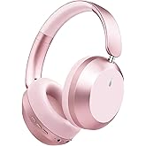 Wentronic Y05 Over-Ear Headphones – Hi-Res Sound, Active Noise Cancelling, Wireless Bluetooth 5.3, 48H Playtime, Lightweight Comfortable Design for Android, iOS & PC – Pink
