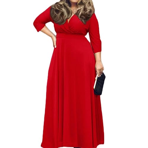 Plus Size Red Maxi Dress