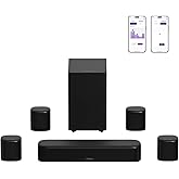 ULTIMEA 7.1ch Surround Sound Bar for TV, Home Theater Systems w/Subwoofer | 4 Virtual Surround Speakers, Peak Power 330W, Surround Sound System, HDMI ARC, Bluetooth 6.0, Optical, Aux, Aura A40 Pro