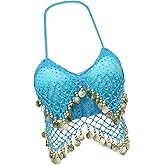 Deevoka Sequin Crop Top Outfits Dance Wear for Nightclub Performance Party Adult Women