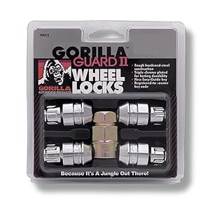 Gorilla Automotive 61631N Chrome Acorn Gorilla Guard II Wheel Locks - Set of 4 (12mm x 1.50 Thread Size)