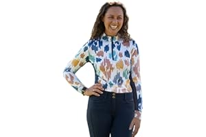 EQUESTRIAN ARTISANS Equestrian Sun Shirt for Women -Ladies Long Sleeve Horseback Riding Base Layer Shirt - English and Dressage Horse Riders Gift