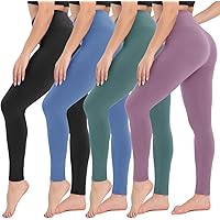 CAMPSNAIL 4 Pack High Waisted Leggings for Women- Soft Tummy Control Slimming Yoga Pants for Workout Running Reg & Plus…