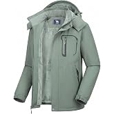 CAMEL CROWN Men's Ski Snow Jacket Waterproof Winter Snow Coat Windproof Warm Fleece Lining Hooded Parka Rain Jacket