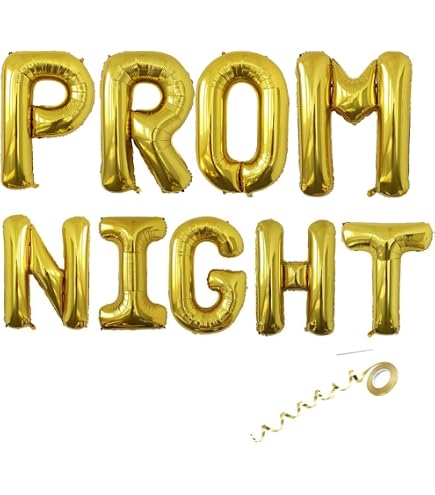Prom Night 2025 Banner – Gold Glitter Sign For High School & College Graduation Party Decor, Photo Prop