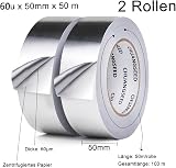 Aluminum Foil Tape 2 Pack 50mm x 50m High Temp 350C view 2