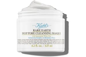 Kiehl's Rare Earth Deep Pore Cleansing Mask, Oil-Minimizing Face Mask for Clogged Pores, Detoxifies & Refines Skin, Absorbs Excess Oil, with Amazonian White Clay & Aloe Vera