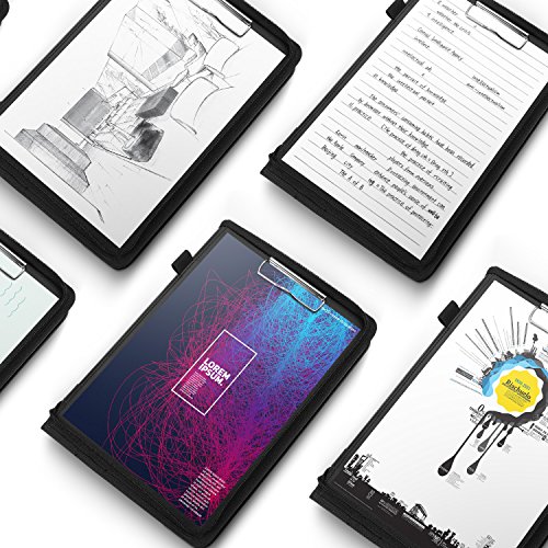AHGXG Padfolio Portfolio with Letter-Sized Notepad, Business Zippered Portfolio Binder Interview Resume Document Organizer, Internal Holders For iPad/Tablet (up to 10.1"), Phone & Business Cards - Thumbnail 4