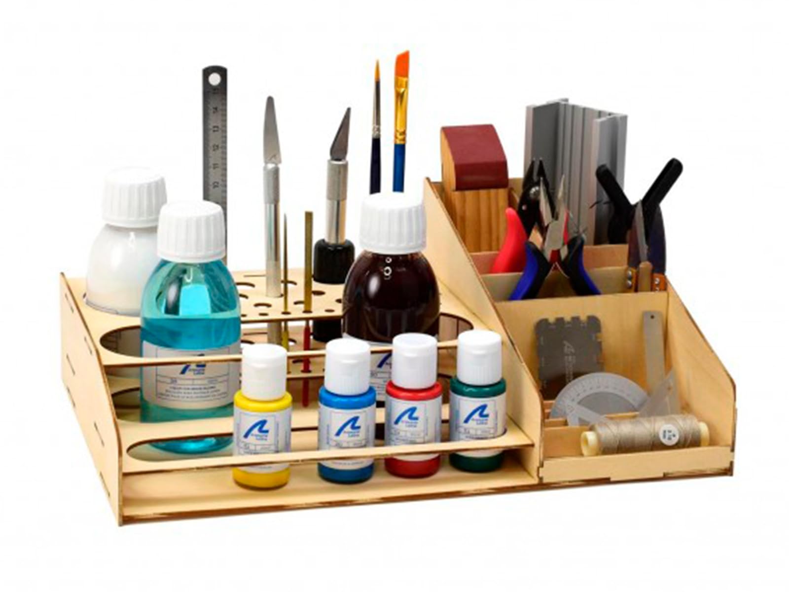 Artesania Latina – Modeler’s Paints & Tools Organizer – Modeling Workstation – Model 27648TP – Assembly Required – 5 Parts – Tools for Model Building and Handicrafts