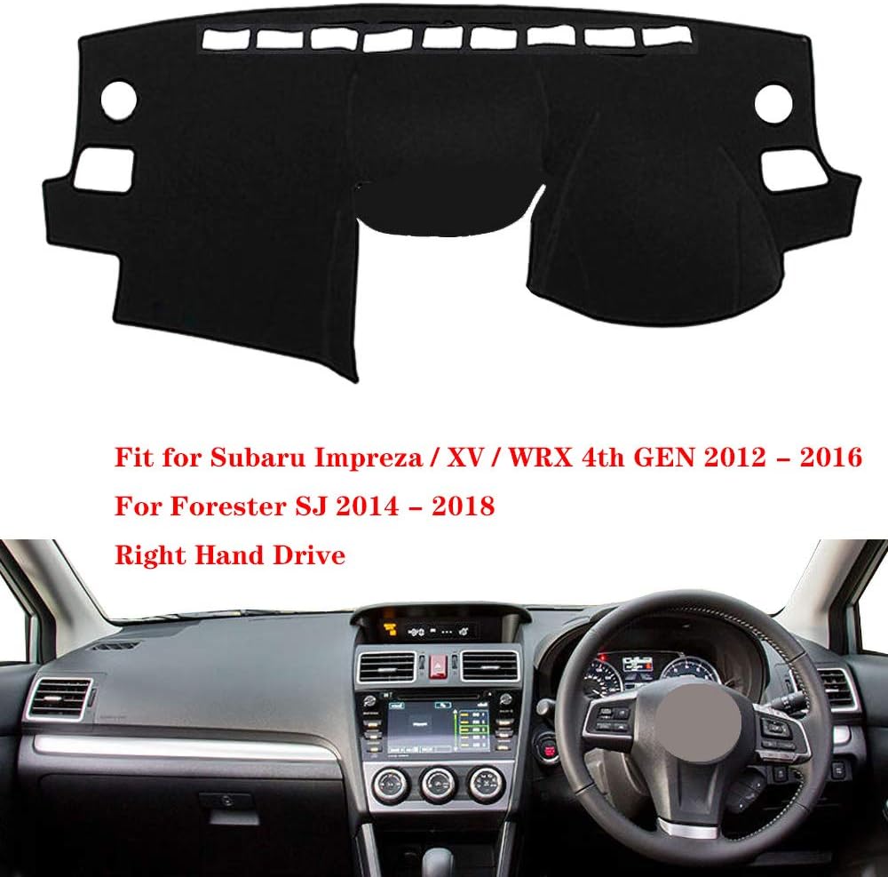 N2Qnice Car Auto Dashboard Cover for Subaru Impreza/XV/WRX 4th GEN 2012-2016 Forester SJ 2014-2018 Right Hand Drive Dashmat Pad Carpet Dash Mat