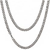 Heavenly Metals Pure Titanium Cuban Link Chain Necklace for Men &amp; Women | 99.9% Pure Titanium, Hypoallergenic, Lightweight, 3mm, 5mm, 7mm &amp;10mm Width, Lengths 18" to 26", Gift Box Included, USA Brand