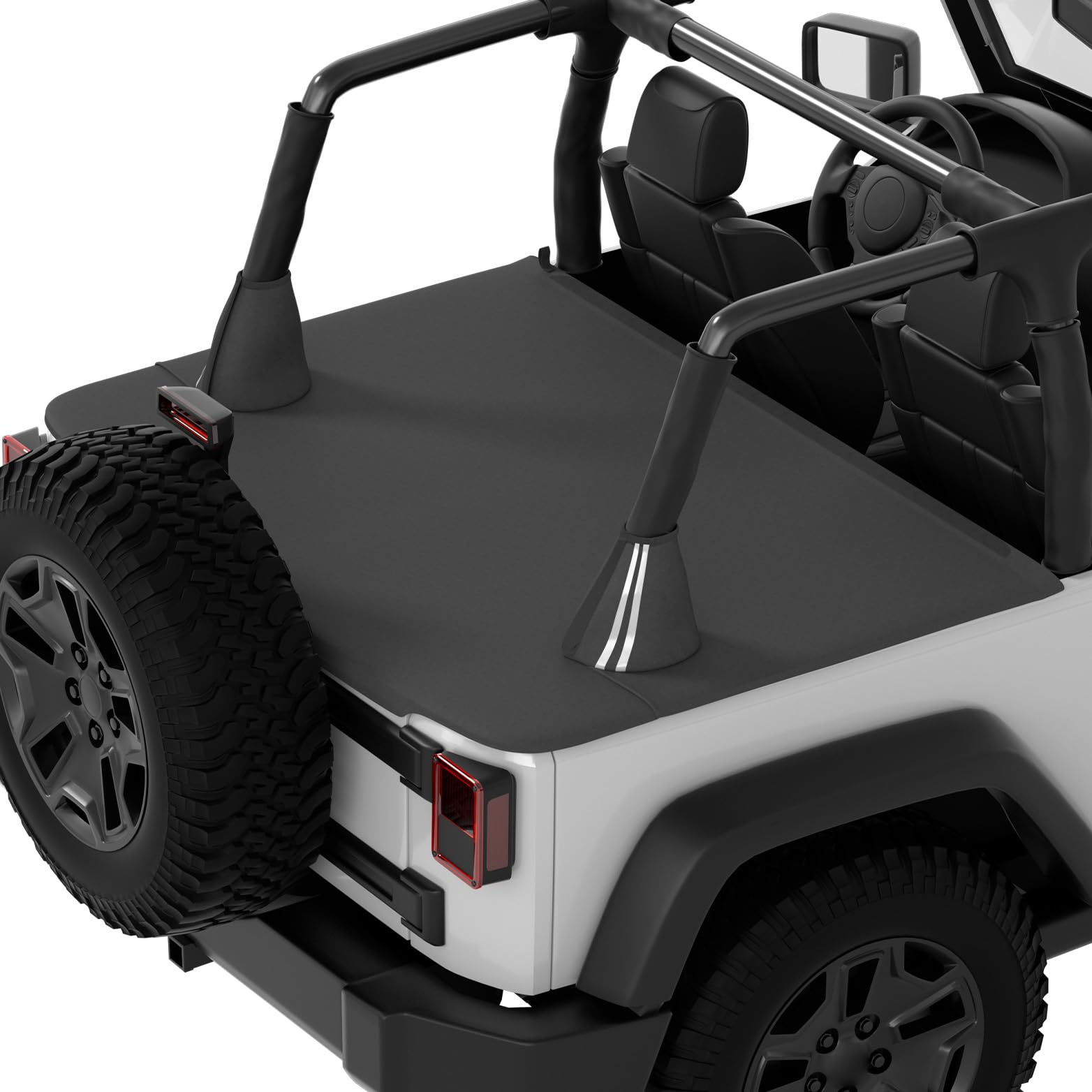 Photo 1 of JOYTUTUS Tonneau Cover for Wrangler JK 2 Doors, Cargo Trunk Cover for 2007-2018 Wrangler JK