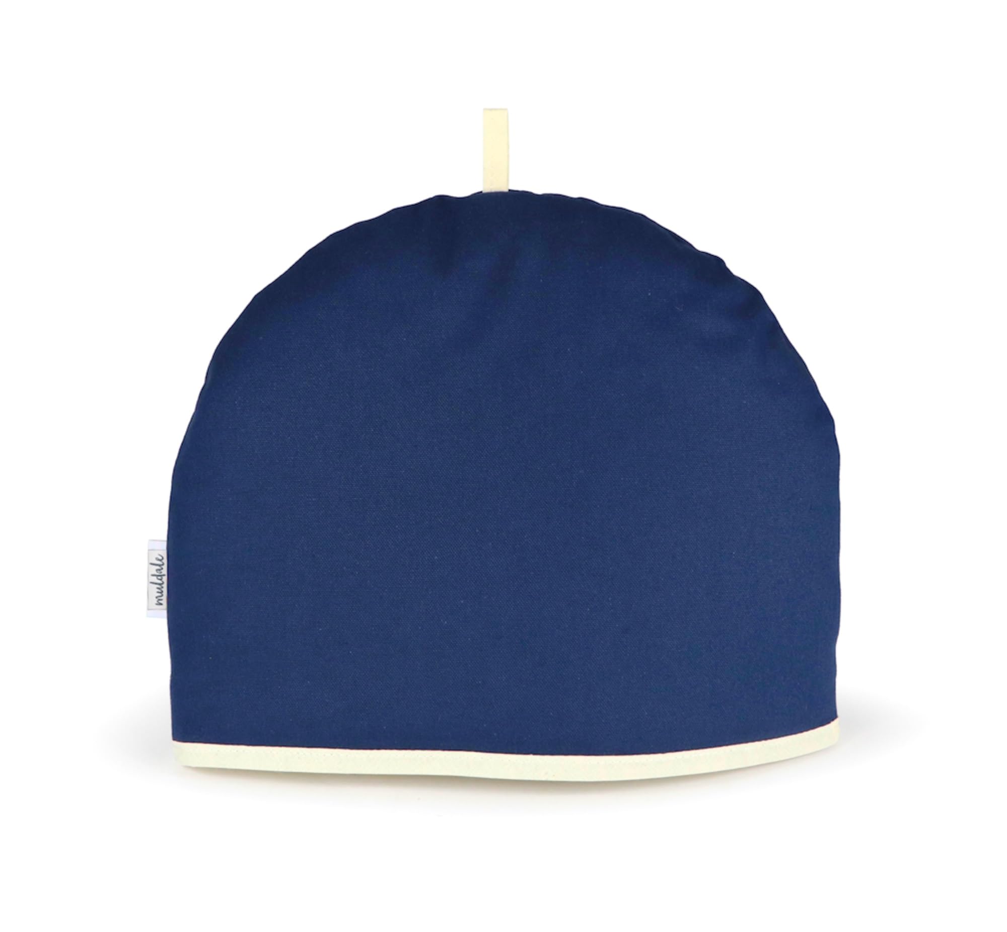 Muldale Blue Tea Cosy for Teapot Large in Oxford Navy - Insulated 100% Cotton Extra Thick Wadding - Designed in England - Tea Cosy Covers Fit 1 to 6 Cup