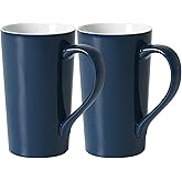 20 OZ Simple Pure Blue Mug (Set of 2) Plain Large Tall Ceramic Milk Tea Coffee Mug with Handle as A Gift for Dad Mom Friends, 2pcs