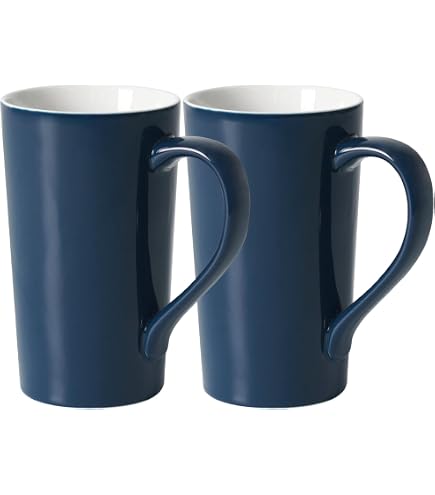 Amazon.com | BYCNZB 20oz Extra Large Ceramic Tall Coffee Mugs Set for Coffee  Tea Hot Cocoa set of 4 Dishwasher & Microwave Safe (Matte blue): Coffee Cups  & Mugs