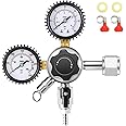 FERRODAY Co2 Regulator Beer Keg Regulator Kegerator Dual Gauge Co2 Regulator Beer Keg Dual-stage Kegerator Regulator CGA-320 Beer Regulator Co2 Kegerator Part Beer Keg Regulator Co2 Beer Gas Regulator