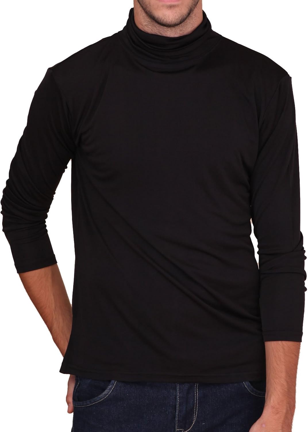 Paradise Silk Pure Silk Knit Mens Turtleneck Comfy Top at  Men’s Clothing store