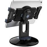 AboveTEK Retail Kiosk iPad Stand, 360&deg; Rotating Commercial POS Tablet Stand, Fits 6"-13" (Screens) iPad mini Pro-Business Swivel Tablet Holder, for Store Office Reception Kitchen Desktop (Black)