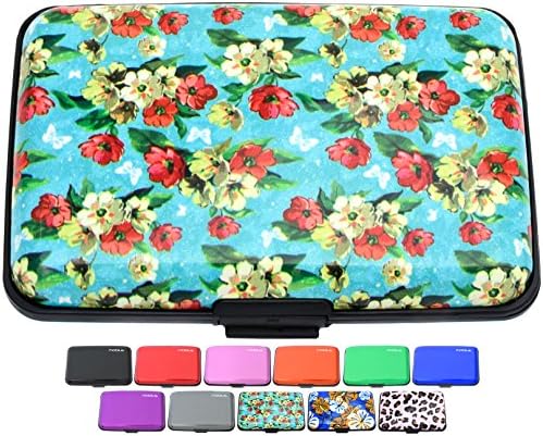 Aluminum RFID Blocking Credit Card Holder for Identity Theft Protection (Blossom)