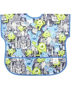 Bumkins Disney Baby Waterproof Junior Bib, Monsters Inc. Gray (1-3 Years)