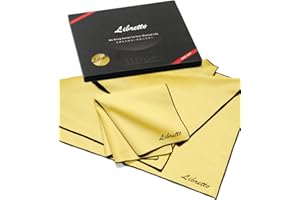 Libretto Microfiber Polish Cloth for Musical Instrument, 3 Sizes in 1 Pack, Violin and Cello Cleaning Product, Yellow, Lint-F