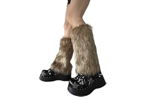[Fpbiagoq] Winter Warm Fur Boot Cuff Covers for Faux Fur Leg Warmers