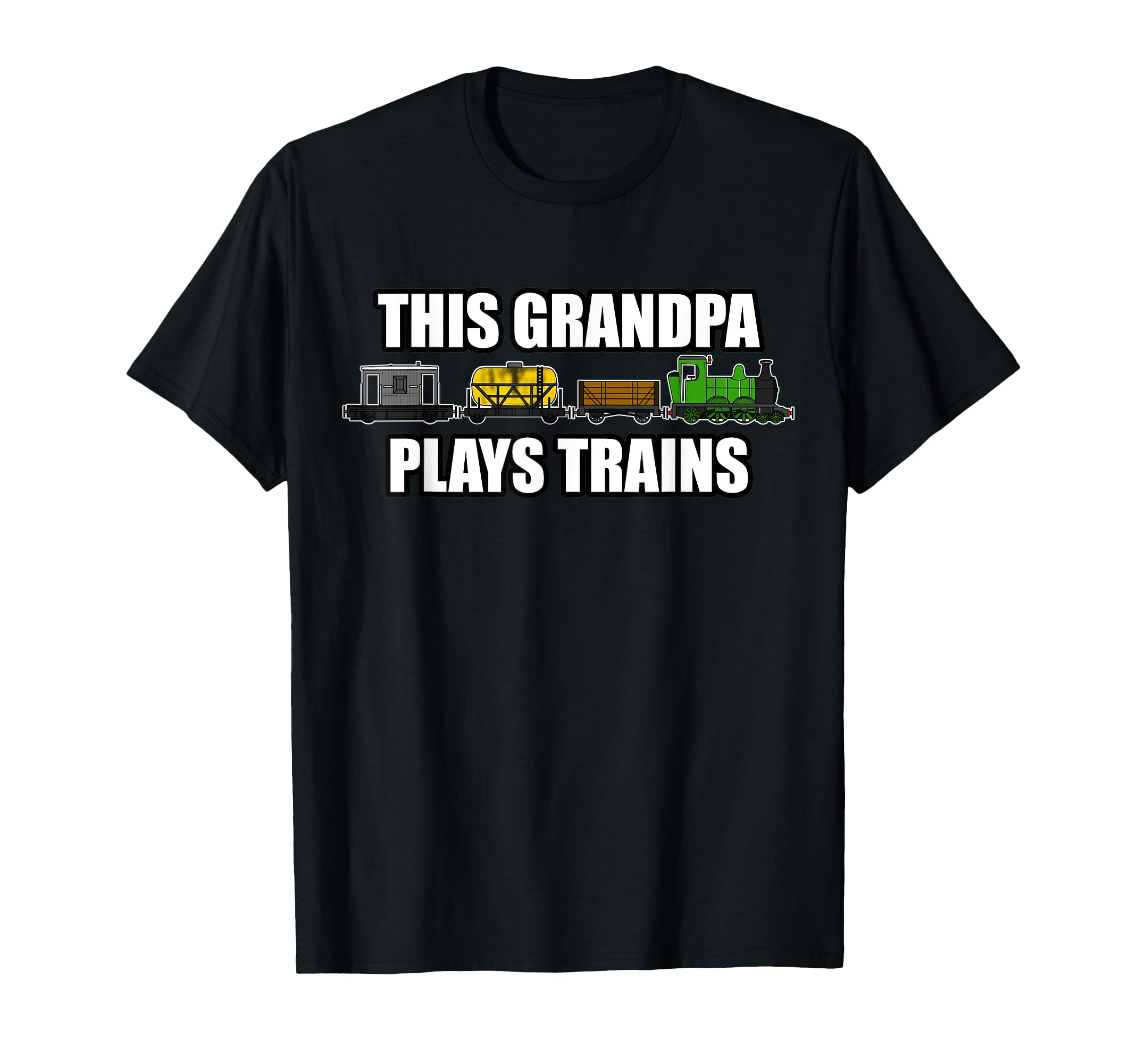 This Grandpa Plays Trains Father's Day Steam Train Railway T-Shirt