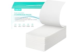 HayaYoffi 120 Count Super Absorbent Commode Pads, Disposable Toilet Pads for Adults Toilet Chair, Portable Potty, Commode Liners, Make Caregiving Easier, White