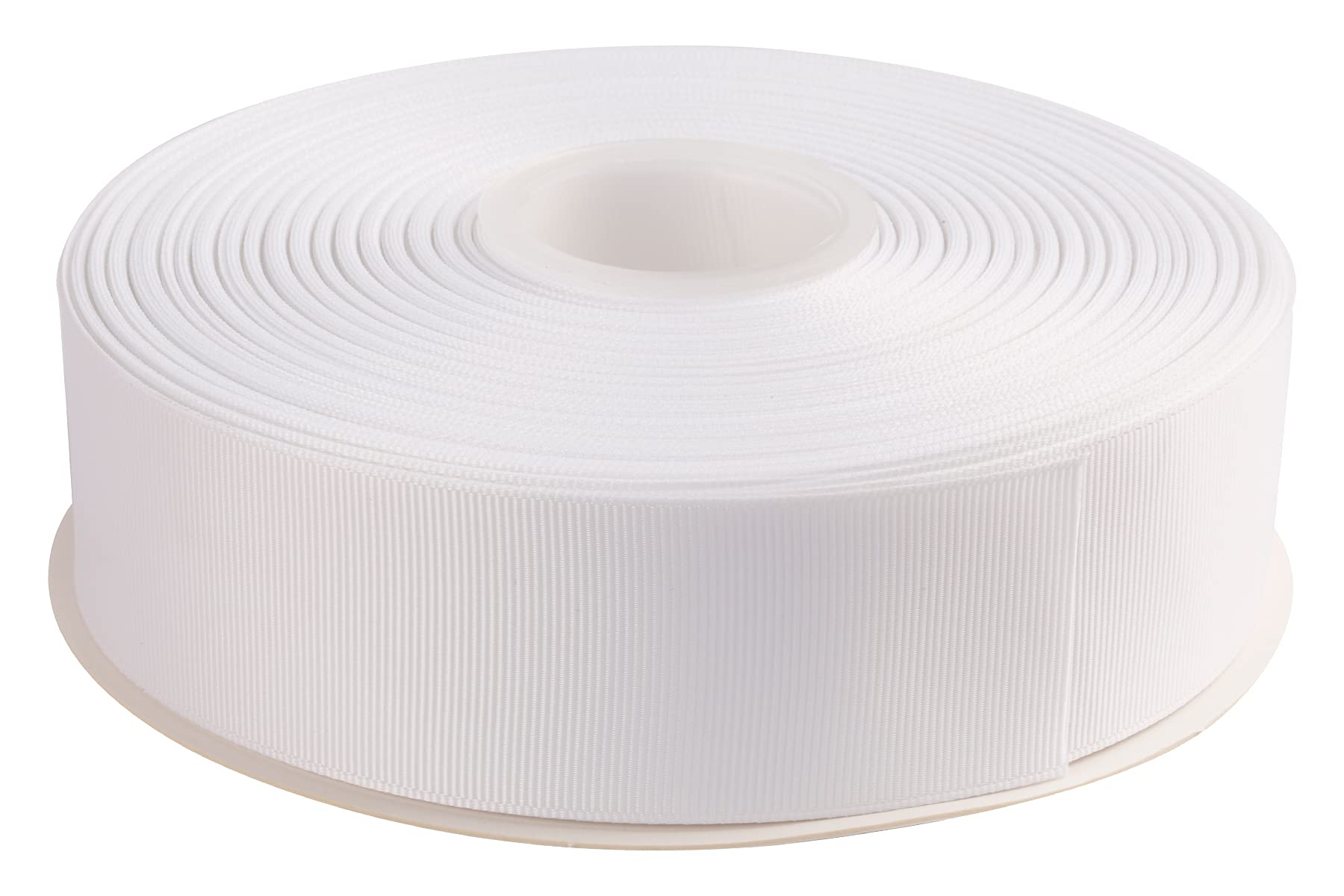 AVANAVA 38mm Wide Grosgrain Ribbon - 45 Meters, Ideal for Gift Wrapping, Hair Bows, Home Decor, Flower Arrangement (029-White)