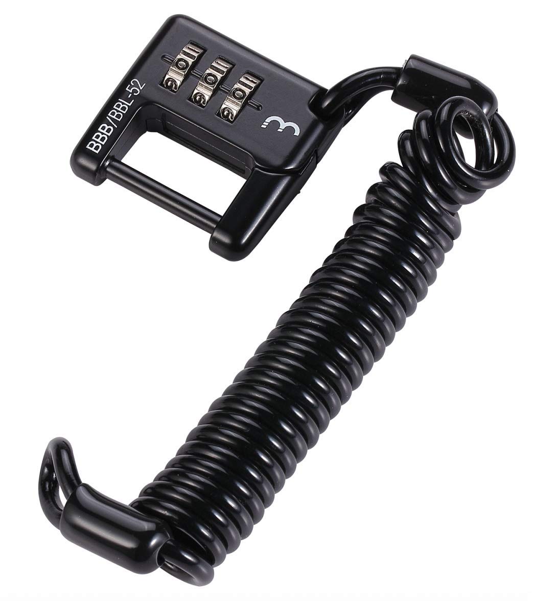 BBB Cycling, MiniSafe Combination Coil Cable, Small Bike Lock with Code for Road, Mountain and Urban Bikes, Outdoor, Waterproof, Small, Compact, BBL-52, 120 cm, Black