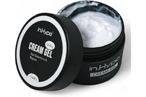 IN.HYPE LED/UV HARD Cream Builder Gel for Extra Long Nail Extensions Jelly Thick for Nail Repair, Strengthening Beige Nude - Milky White