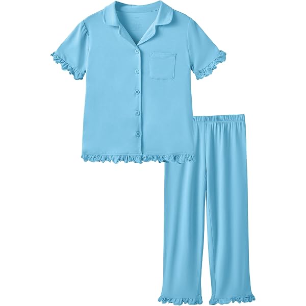 Samring Women's Silk Satin Pajamas Set – Short Sleeve Button-Down Sleepwear - View #8